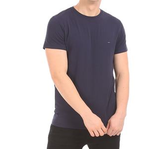 เสื้อยืดผ้าฝ้ายหวีแบบกําหนดเองสําหรับผู้ชายสีทึบคอกลมแขนสั้นพิมพ์ลายผ้าฝ้ายสีทึบ - Product Image 1