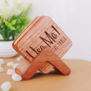 Hot Selling Custom Engraved Wooden Coaster Set <b>PC</b> Material Mat/Pad with Holder for Home <b>Table</b> Decorative Usage - Product Image 6
