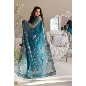 Sobia Nazir Luxury '25 D2A-TC-1133 Robe en mousseline de soie à manches trois-quarts pour le printemps/été - Product Image 4