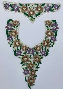 Bordado artístico con parche de cuello texturizado de trabajo de lentejuelas para blusa étnica india vestido Kurti con base de red - Product Image 4