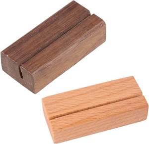 Porte-cartes de visite en bois fait main classique élégant unique impression de logo personnalisé utilisation décorative poli naturel - Product Image 5