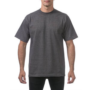Pro Club T-shirt à col rond à manches courtes en coton épais pour homme Charcoal à manches courtes Coupe ample avec t-shirt à motif de lettres - Product Image 1
