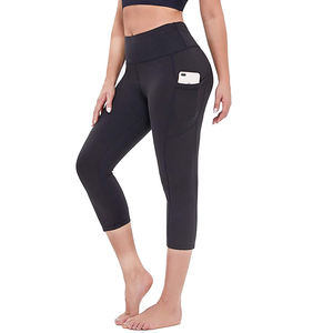 Nouveau design, leggings de sport taille haute, longueur genou, en polyester respirant pour femme, séchage rapide, vêtements de yoga, service OEM - Product Image 2