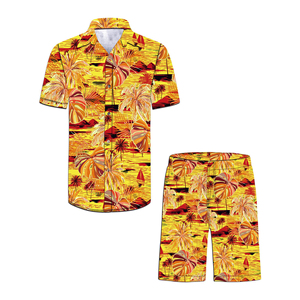 Venta al por mayor de fábrica logotipo impreso personalizado hombres verano Casual 2 piezas gráfico camiseta pantalones cortos conjunto rentable diseño lavable - Product Image 1