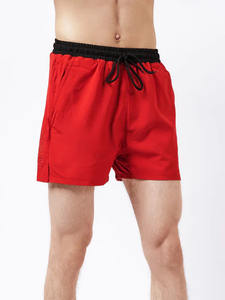 Shorts d'été décontractés à taille élastique avec cordon de serrage, logo frontal, coupe droite, respirants, séchage rapide, avec poches, pour l'entraînement - Product Image 3