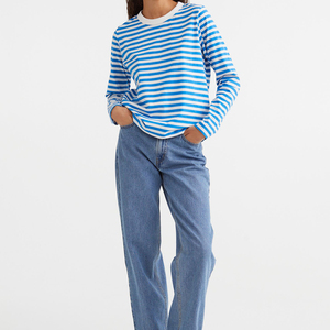 Ropa de mujer, venta al por mayor, cuello redondo, 100% algodón, Material de tela de buena calidad, sudaderas informales cómodas de moda - Product Image 1