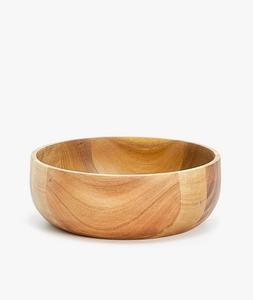 ชามผลไม้ทำจากไม้ดีไซน์วงกลมแข็งสำหรับสลัดและซุปเสิร์ฟพร้อมงานฝีมือหลายชิ้นธีมผนังธรรมชาติ - Product Image 6