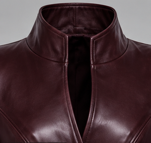 Gabardina de Cuero para Mujer con Cierre de Botones, Manga Larga y Corte Largo - Product Image 2