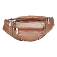 Sac banane élégant en cuir véritable avec fermeture à rabat, imperméable, accessoire unisexe pour l'extérieur