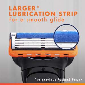Cuchillas de afeitar de doble filo de acero inoxidable Fusion5 Power para hombre, recambios de 5 cuchillas, paquete de 8 - Product Image 6