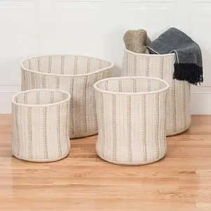 Macrame Cotton Storage <b>Basket</b> Handmade Home Organizer Kitchen Table Decor Laundry Accessories - Product Image 3