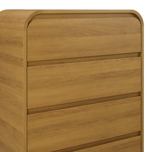 Cajonera moderna de madera maciza con tapa redondeada para sala de estar - Product Image 4