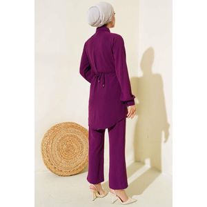 Ensemble 2 pièces avec pompon sur le devant, violet - Product Image 1