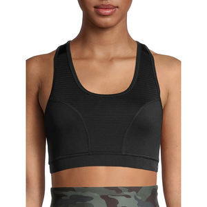 Sujetador deportivo sin costuras de alta calidad para mujer Logotipo personalizado Gimnasio Entrenamiento Halter Sujetador sin espalda Transpirable Alto para moda de impacto - Product Image 1