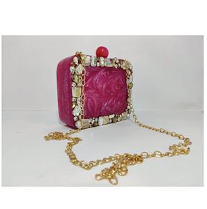 Pochette personnalisée en résine d'artisanat indien doré pour femmes sacs fourre-tout promotionnels fabriqués en Inde - Product Image 2