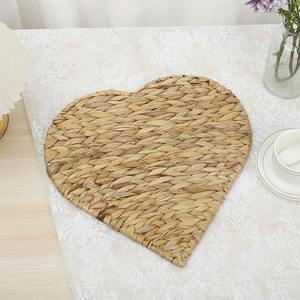 Heart shaped water hyacinth placemats Eco friendly products Made in Vietnam <b>Table</b> decoration Woven Placemat Wholesale - Product Image 2