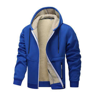 Sudadera cálida con forro térmico y cremallera con capucha informal para hombre - Product Image 2