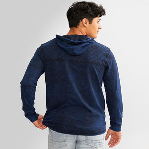 OEM โลโก้ที่กําหนดเองกรดล้างผ้าฝ้าย 100% วินเทจ Hoodies Unisex ขนาดใหญ่ 3D พัฟพิมพ์ซิปเต็มรูปแบบ Hoodie - Product Image 5