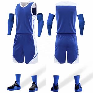 Ensemble de maillots de basket-ball réversibles unisexes personnalisés OEM avec short unisexe de taille supérieure, vêtements de sport respirants avec logo de l'équipe - Product Image 2