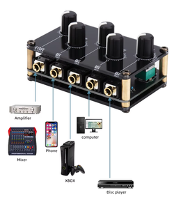 Mini mélangeur 4 canaux mélangeur de ligne stéréo pour l'enregistrement en <span class=keywords><strong>Studio</strong></span> en direct Console de mixage audio analogique passive Portable - Product Image 5