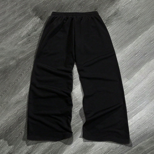Custom Men's Baggy Wide Leg Track Pants Oversized Cotton Fleece Sweatpants Y2K Streetwear Athletic <b>Trousers</b> Pleated Front - Product Image 6