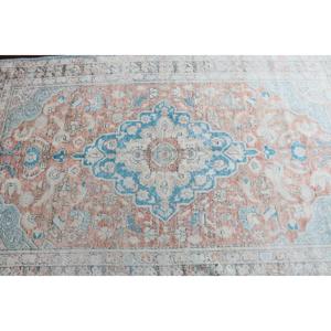 Alfombra Turca Vintage de Lana Azul, 4.3x6.8 pies (130x206 cm) - Product Image 4