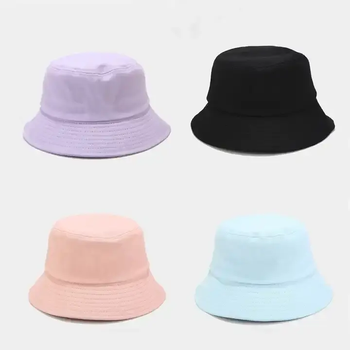Atacado Algodão Visor Sun Customized Logo Bordado Bucket Hat Pescador Projetado Mulheres Custom Bucket Hat
