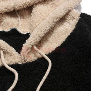 Nouveau Style de mode sur mesure Logo Design Basics coton mélangé doux chaud hiver Sherpa à capuche hommes 100% coton polaire à capuche - Product Image 5