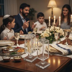 2025 Modern Customized for Freestanding Acrylic Jewish Magnetic <b>Clear</b> Lucite Hanukkah Match Holder with Easy Assembly - Product Image 1