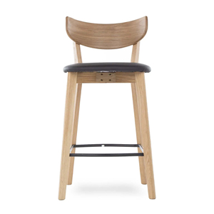 เก้าอี้สวนกลางแจ้งที่ทันสมัยเบาะนั่งสบายเก้าอี้บาร์ไม้สักสำหรับรับประทานอาหารที่ลานบ้านและวัสดุผ้าชายหาด-Luna - Product Image 2