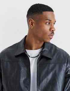 Nouvelle veste en cuir de vachette originale pour hommes, veste en cuir noire élégante et simple avec fermeture éclair personnalisée - Product Image 4