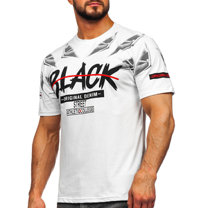 Camisetas personalizadas lisas de poliéster 100% para hombre, Camisetas estampadas por sublimación para gimnasio, Fitness, camisetas baratas de algodón en blanco - Product Image 2