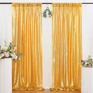 Gorgeous 1pc Golden Sequin Backdrop Curtain <strong>Any</strong> Party Birthday Anniversary Party Decor <strong>Background</strong> Cloth Decoration - Product Image 6