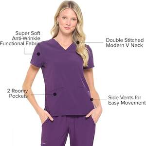 Ensemble de gommage pour femmes haute Performance matériau à séchage rapide et à lavage facile avec uniforme d'allaitement pour femmes en tissu extensible doux - Product Image 1