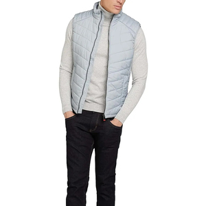 Chaleco acolchado de lona ligera con cremallera para hombre de otoño Venta caliente chaqueta de invierno acolchada con capucha sin mangas - Product Image 6