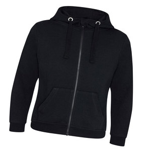 Sweat à capuche noir zippé en molleton de coton, fermeture éclair intégrale, tendance, nouveau logo personnalisé imprimé, sweat à capuche chaud d'hiver pour hommes - Product Image 2