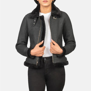 Trench en cuir de mouton femmes automne hiver 100% cuir véritable haute qualité avant Logo coupe-vent écologique - Product Image 1