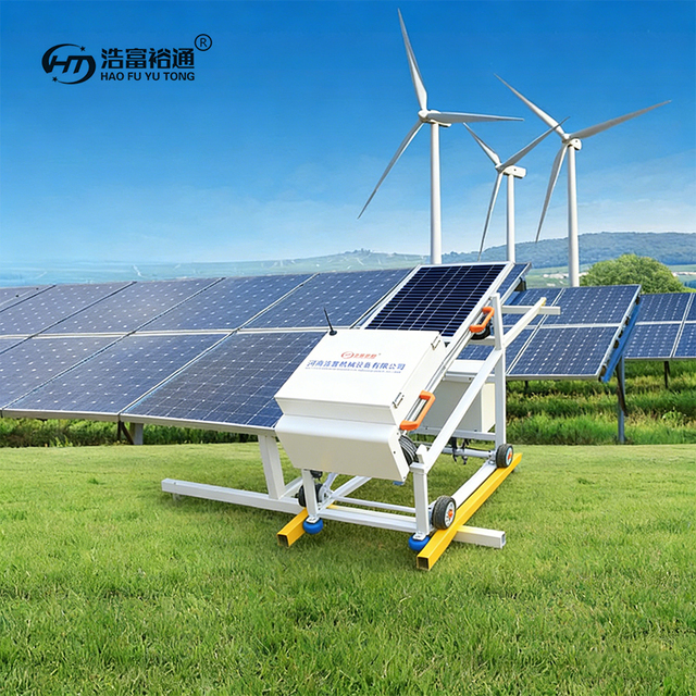 Fully Automatic Solar Panel Cleaning Robot for Ground-Mounted PV Stations Remote Operation Monitoring System No Manual