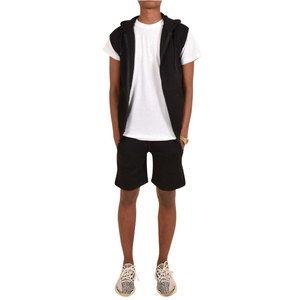 High Quality 100% Cotton <b>Blank</b> Custom Hoodiie Set Heavy <b>Weight</b> Hoodie and Shorts Set Men - Product Image 2