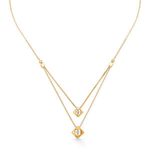 Collar de Moda en Capas para Mujer, Estilo Zen Block en Oro Amarillo - Product Image 6