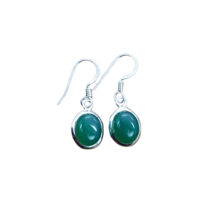 Joyería de piedras preciosas de ónix verde para mujer, pendientes de estilo bohemio de plata, joyería de plata de ley 925, pendientes hechos a mano de tendencia, Regalo para mamá - Product Image 1