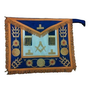 Tabliers et colliers maçonniques personnalisés en cuir brodé 3D Étoile d'Orient - Colliers à chaîne de haute qualité - Product Image 1