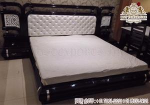 Camas modernas de madera maciza de teca con almacenamiento, cama elegante tallada a mano con mesas auxiliares, juego de dormitorio clásico tallado italiano - Product Image 2