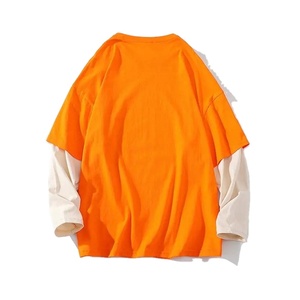 Camiseta de Doble Capa para Hombre, Algodón, Estilo Urbano, Logotipo Personalizado, Camiseta Moderna con Mangas Largas en Contraste (Estilo 2 en 1) - Product Image 1