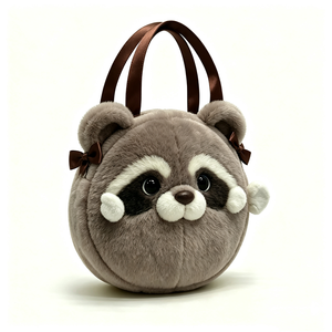 Bolso bandolera de peluche de mapache personalizado, peluche de mapache suave con correa ajustable, bolso de peluche de mapache con temática animal para niños - Product Image 2