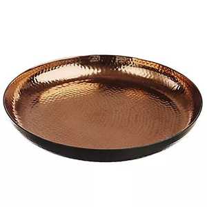 Plateau de service rond en cuivre pur minimaliste avec revêtement en émail pour concepteur de sécurité alimentaire au prix de gros par AALIYAN IMPEX - Product Image 6