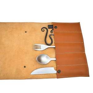 Juego de banquete medieval de 3 piezas hecho a medida Cubiertos vikingos forjados retorcidos Último diseño con soporte OEM - Product Image 3