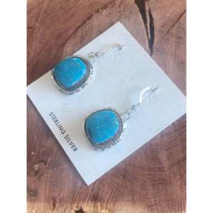 Elouise Kee Turquoise & Sterling <b>Silver</b> <b>Drop</b> <b>Earrings</b> for Gift Occasions - Product Image 3