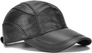 Casquettes en cuir à logo personnalisable Casquettes de baseball pour hommes pour vêtements de sport et activités de plein air Casquette en cuir à 6 panneaux - Product Image 4