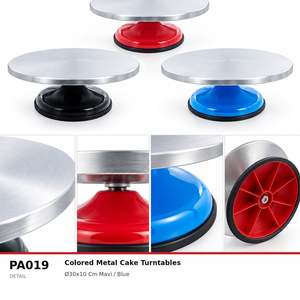จานหมุนเค้กสแตนเลส Fida - สีฟ้า - Product Image 3